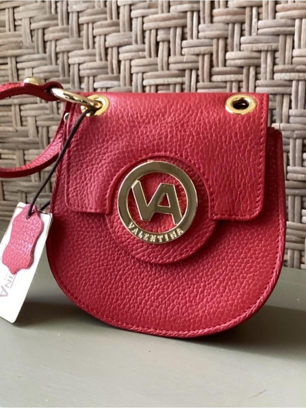 Valentina Red Leather Wristlet